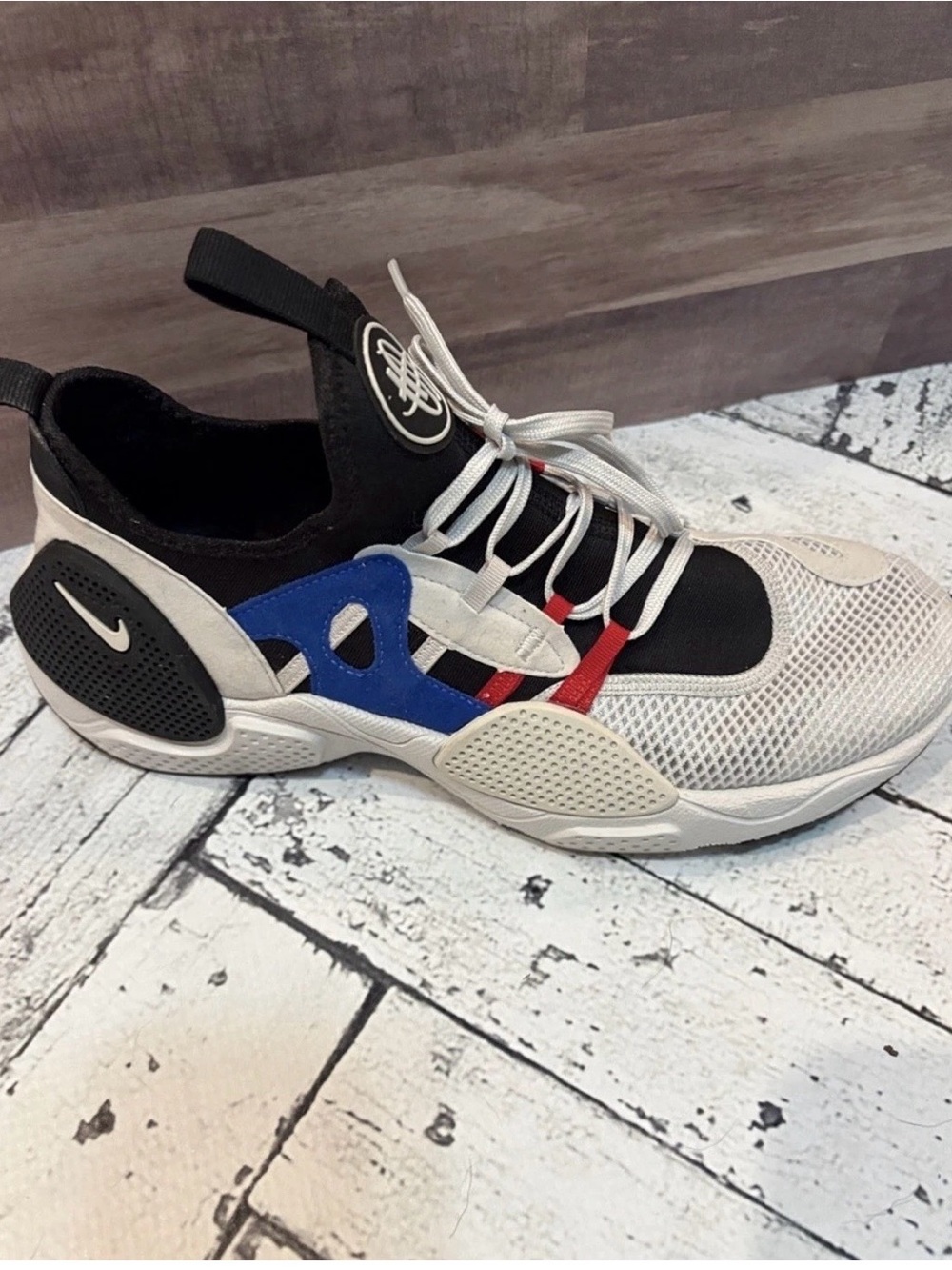 Nike Air Huarache EDGE TXT Men's 9 White Black Royal Blue Red